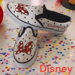DISNEY THEME PARKS AUTH MINNIE BOW DOTS WOMENS SNEAKERS